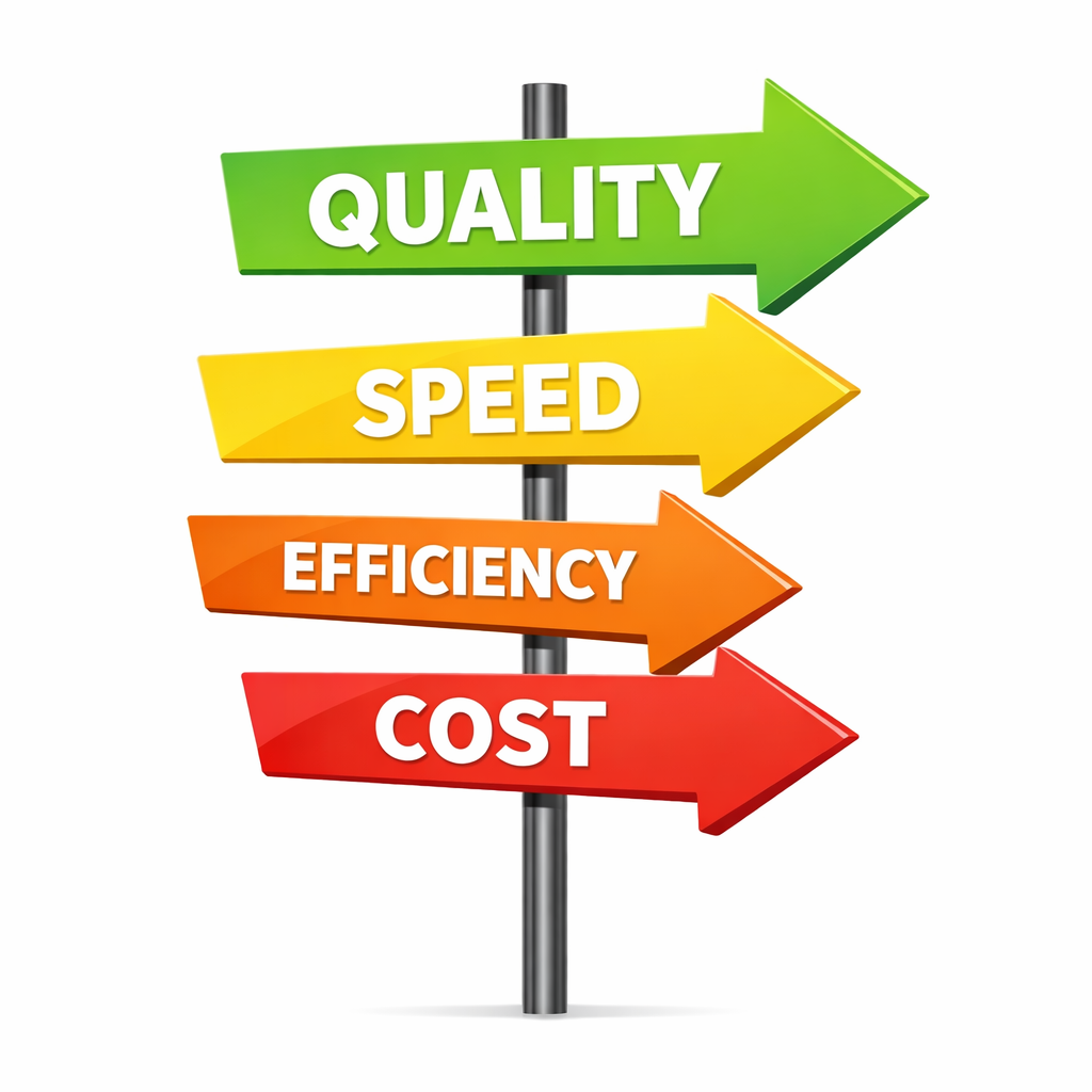 quality speed efficiency cost